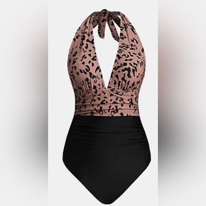 Cupshe Animal Print Halter Swimsuit